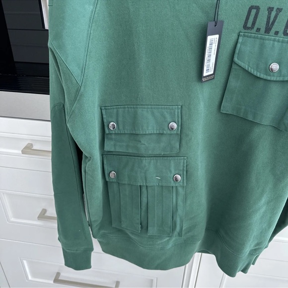 OVO October's Green Utility Sweatshirt Crewneck Owl Size L New W/tags - Picture 4 of 6